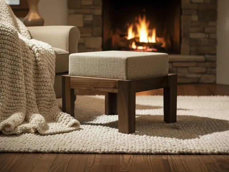 Belle Solid Wood Upholstered Stool